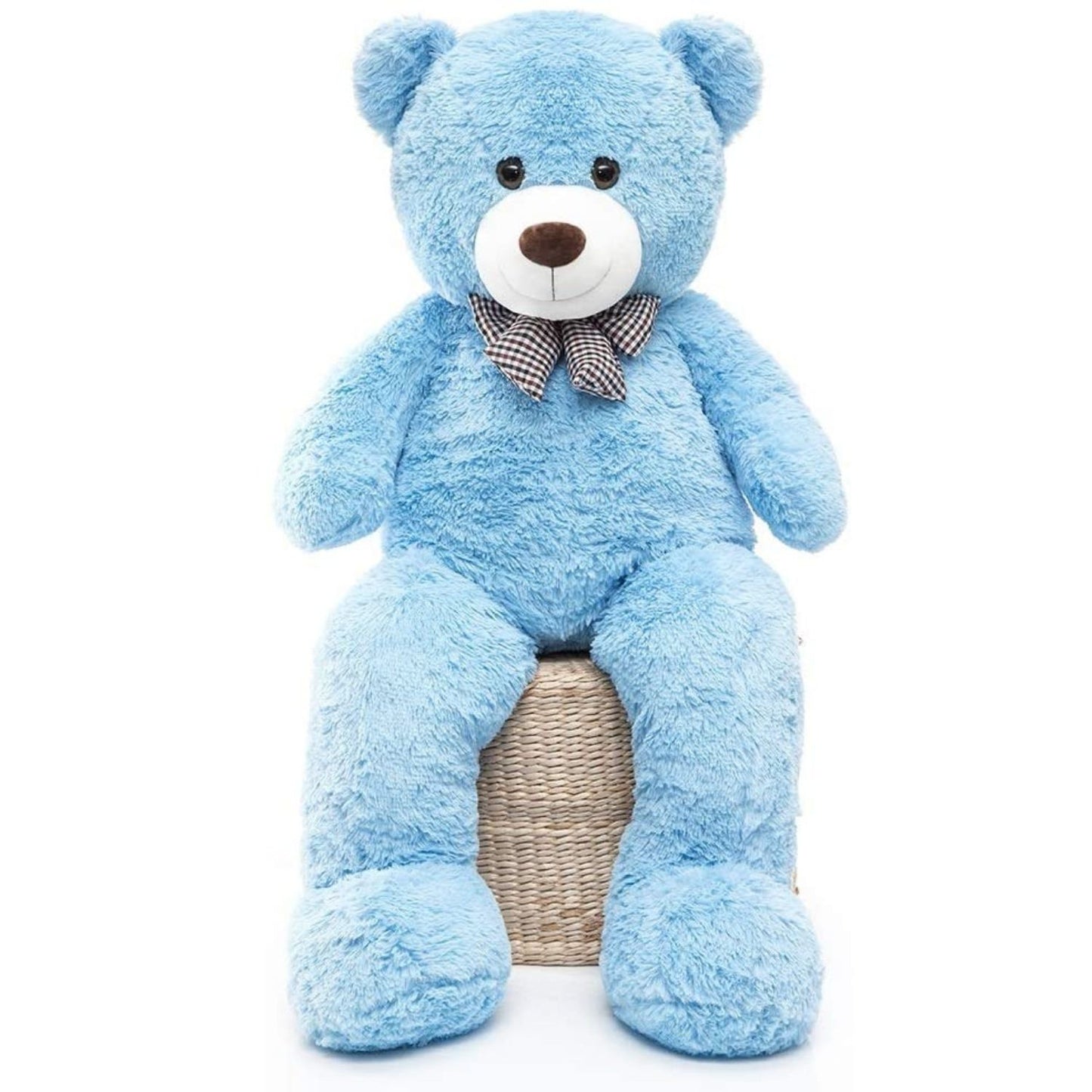 Huge Blue Teddy Bear Plush Toys - Blue Teddy Bear Stuffed Animals - Massive Valentine's Day Teddy Bears&Gifts - Soft Cuddly Smiling Face Big Teddy Bear Plush Gift for Girlfriend/Boyfriend - Teddy Bear Plush Dolls for Birthday/Baby Shower/Christmas