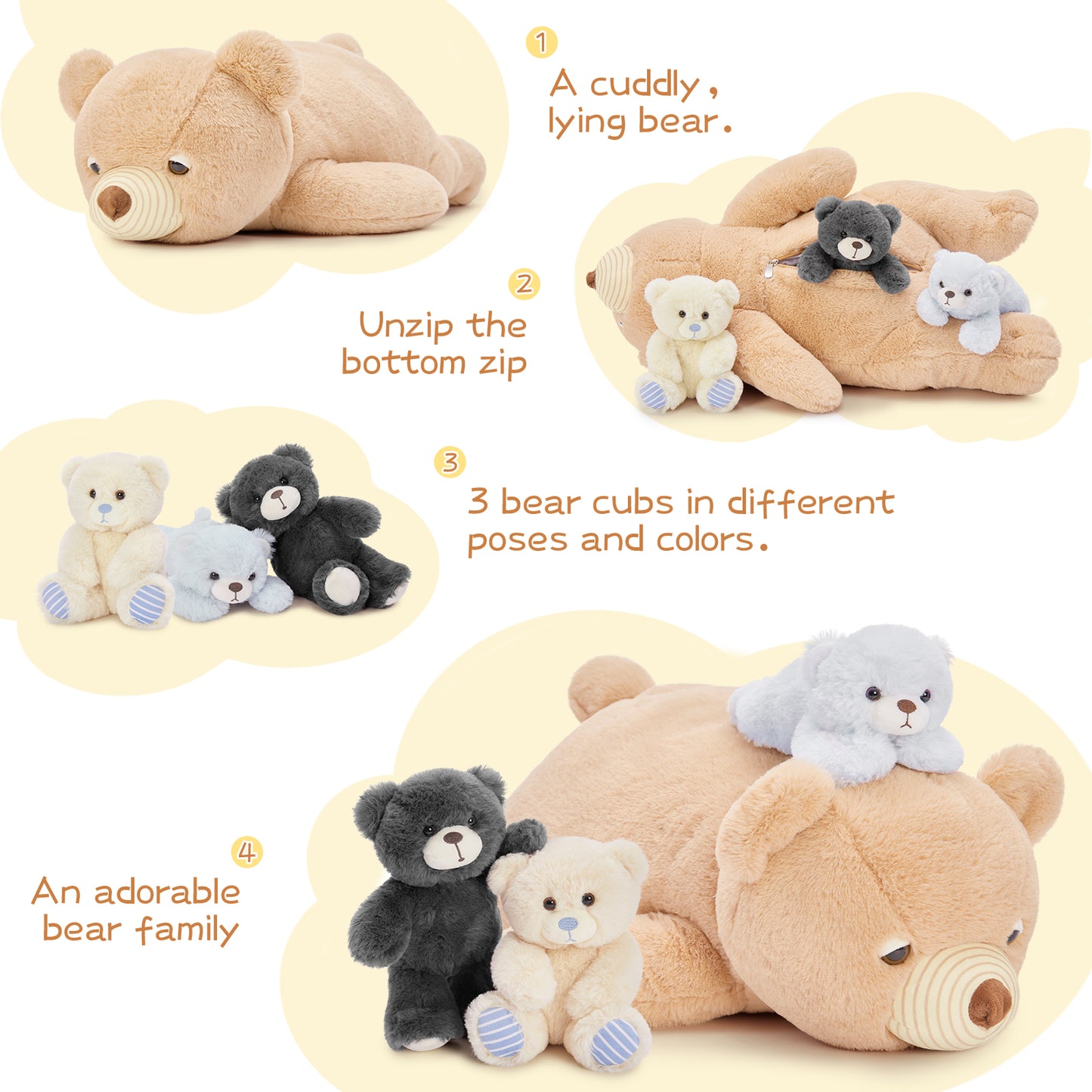 MorisMos Sleepyhead Teddy Bear Stuffed Animals, 24 Inches - Free Shipping is Available
