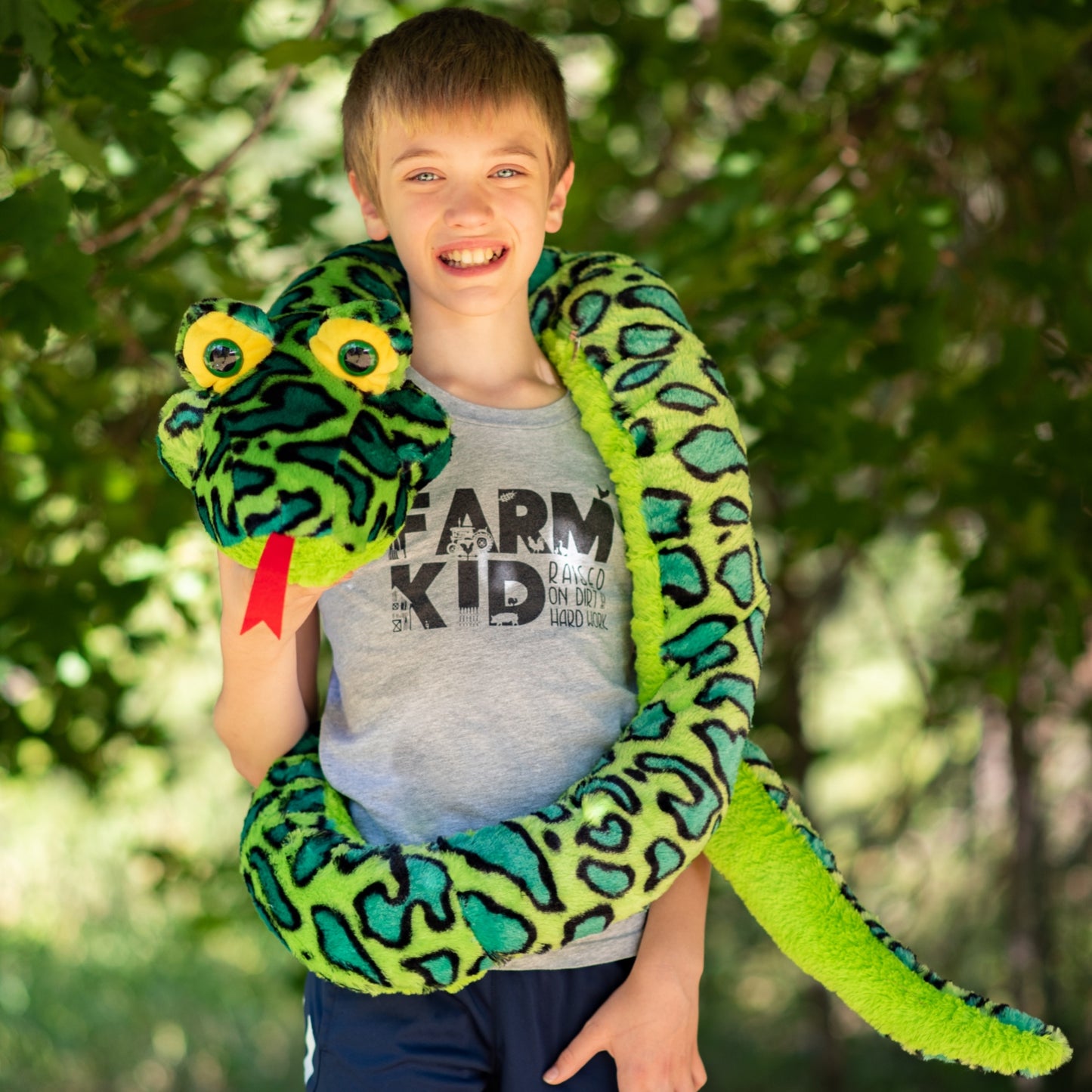 Giant Python Long Snake Plush Toy, Green, 98 Inches