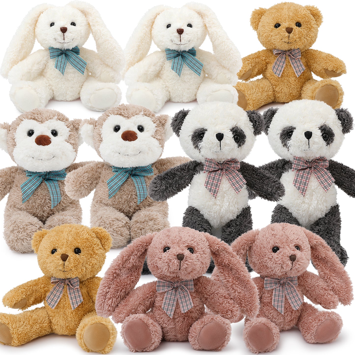 Monkey/Rabbit/Bunny/Teddy Bear Stuffed Animals Bulk, 13 Inches