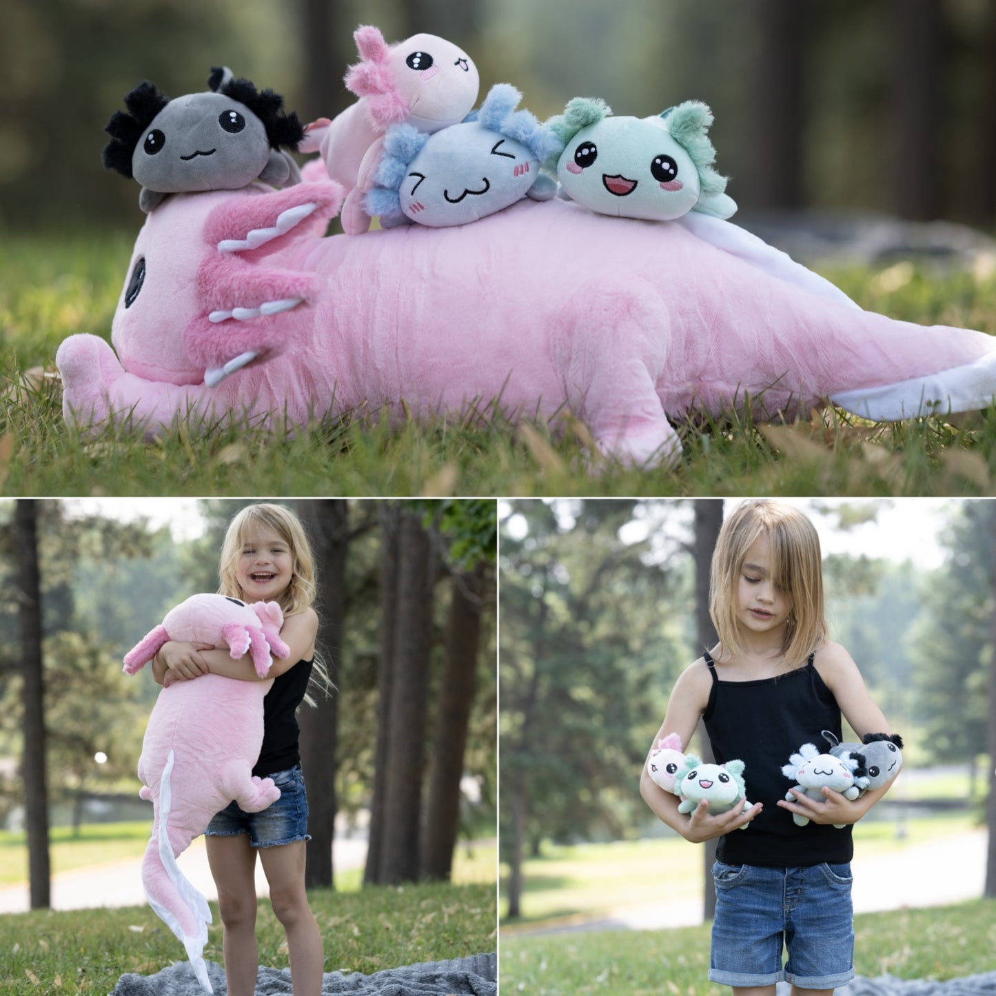 Axolotl Stuffed Animals Salamander Plush Toys, Pink, 31 Inches