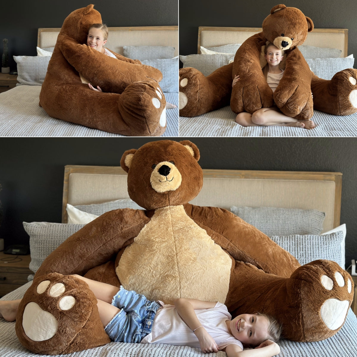 Giant Dark Brown Teddy Bear Plush Toys - Adorable Stuffed Animal for Girls & Boys - Big Plushie Small Head 47 inches - Soft Cuddly Plush Dark Brown Bear - Valentine's Day Gift for Girlfriend & Boyfriend - Christmas/Birthday/Baby Shower Gift Ideas - MorisMos Stuffed Animals