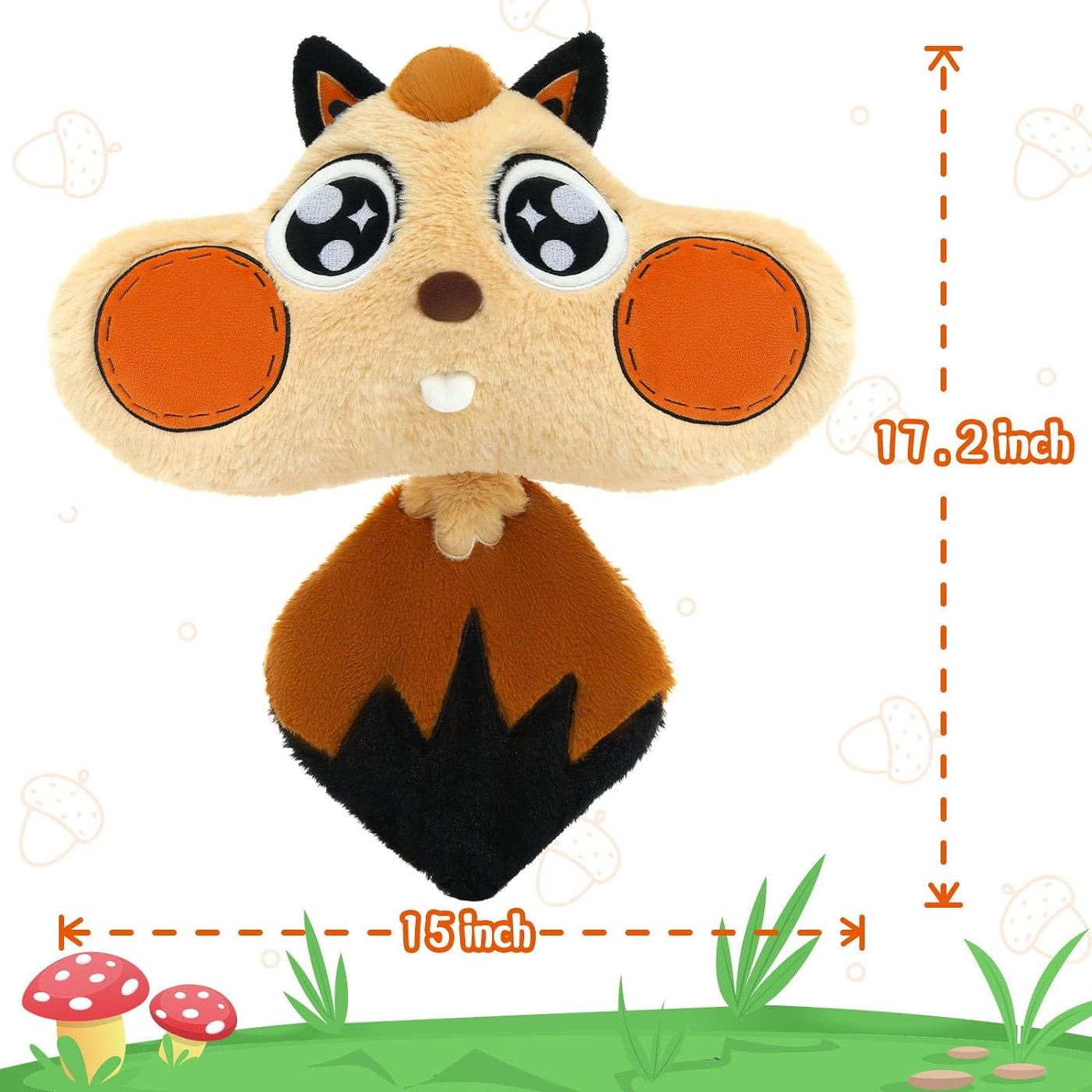 Cute Big Head Squirrel Plush Toy, 17 Inches