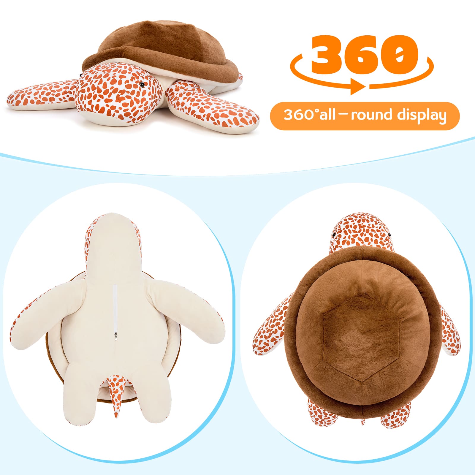 Turtle Stuffed Animals Plush Turtle Toys, Brown, 30 Inches