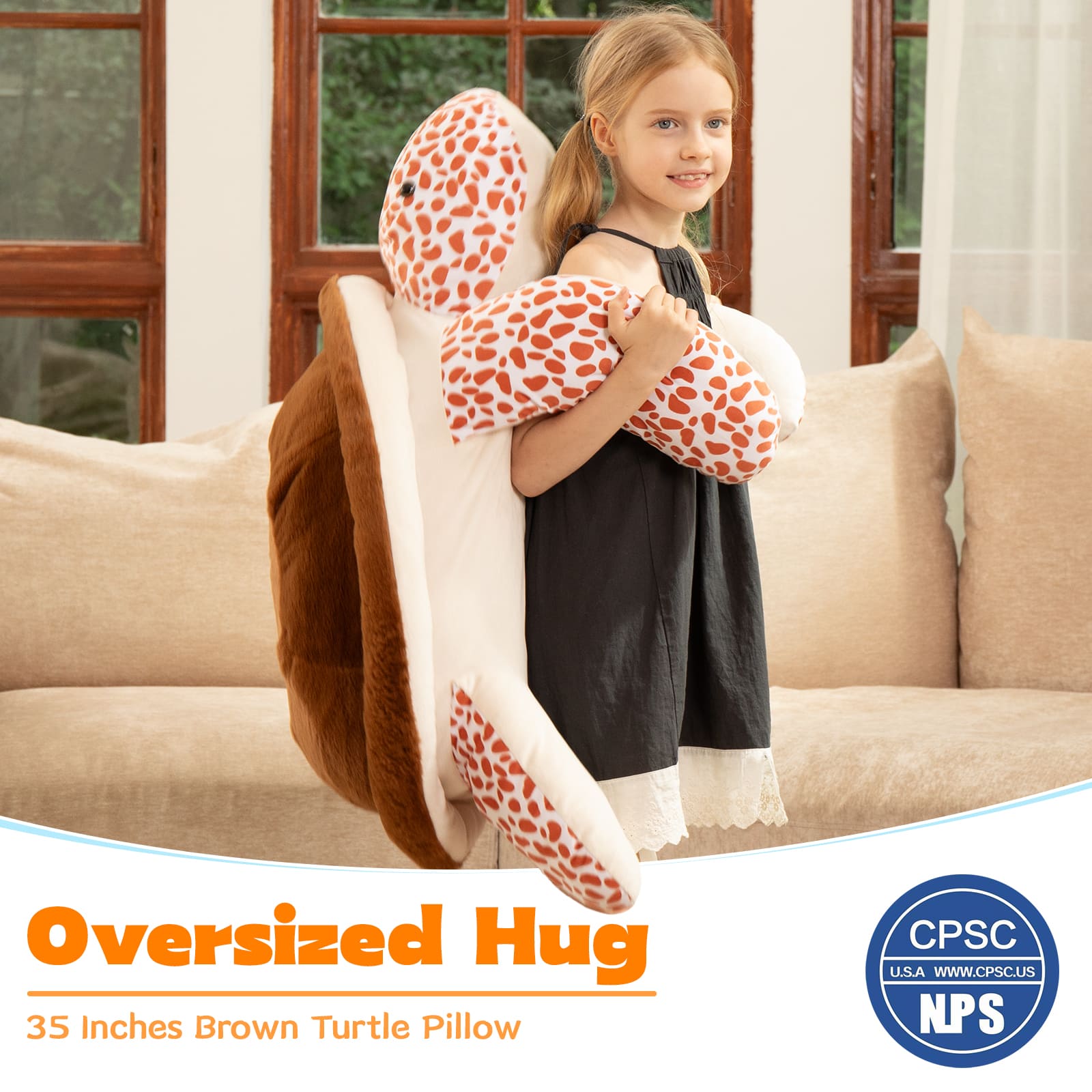 Turtle Stuffed Animals Plush Turtle Toys, Brown, 30 Inches