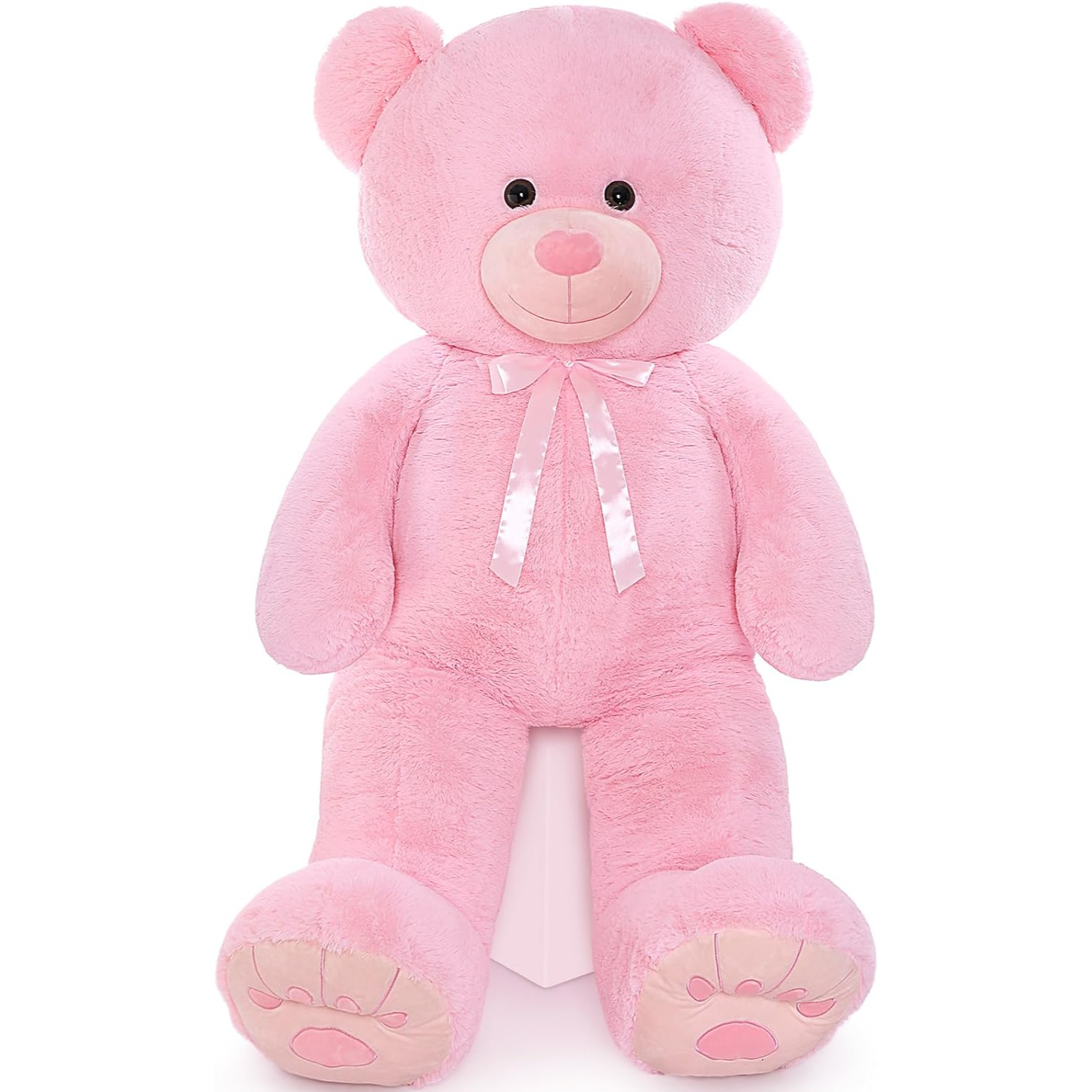 Teddy Bear Plush Toy, Light Brown/Brown/Pink/Beige, 35.4/48.82/59 Inches