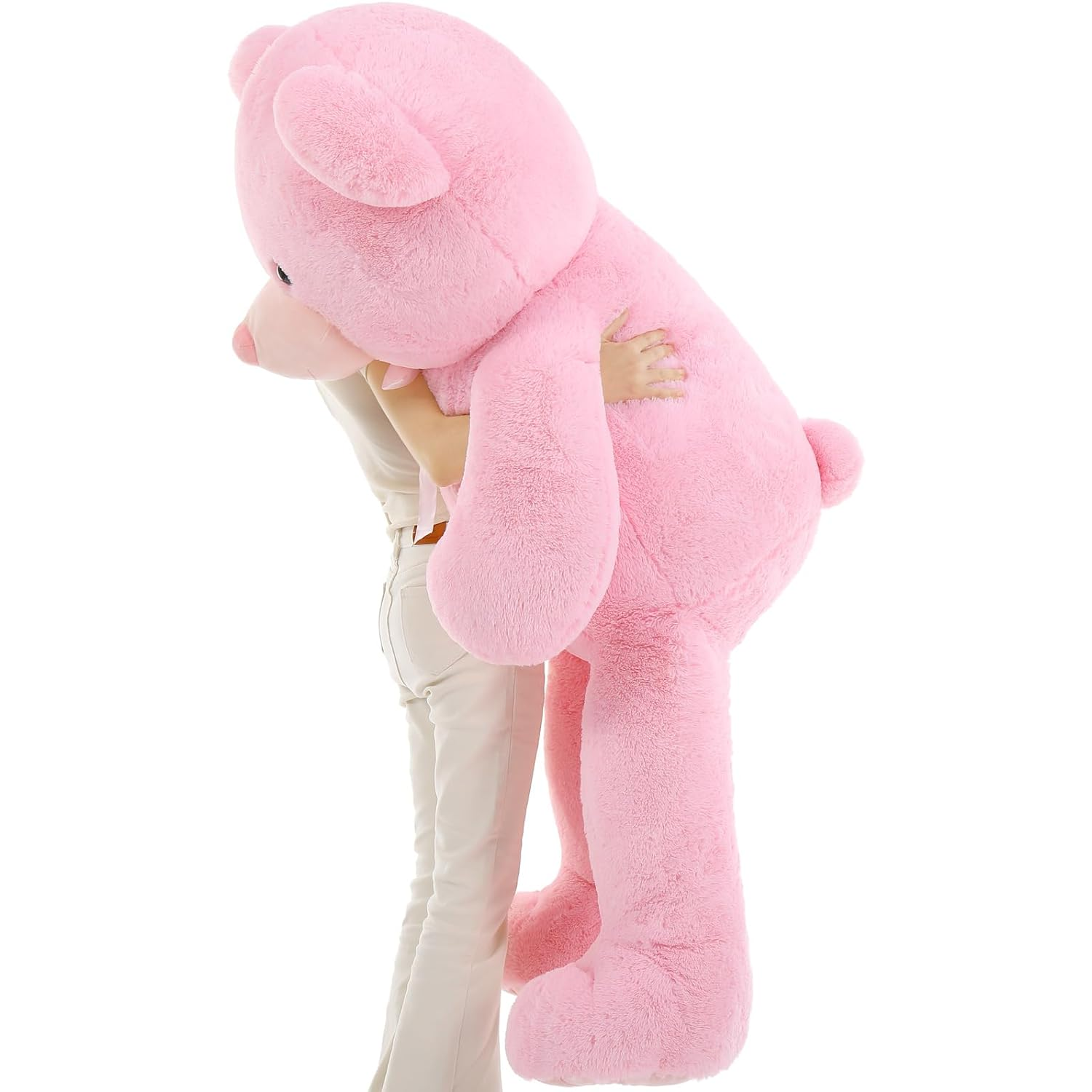 Teddy Bear Plush Toy, Light Brown/Brown/Pink/Beige, 35.4/48.82/59 Inches