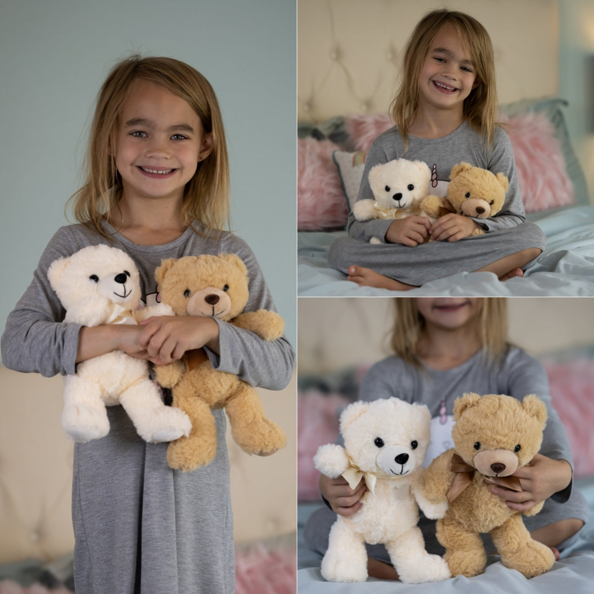 2-Pack Teddy Bear Plush Toy Set, 11.8 Inches