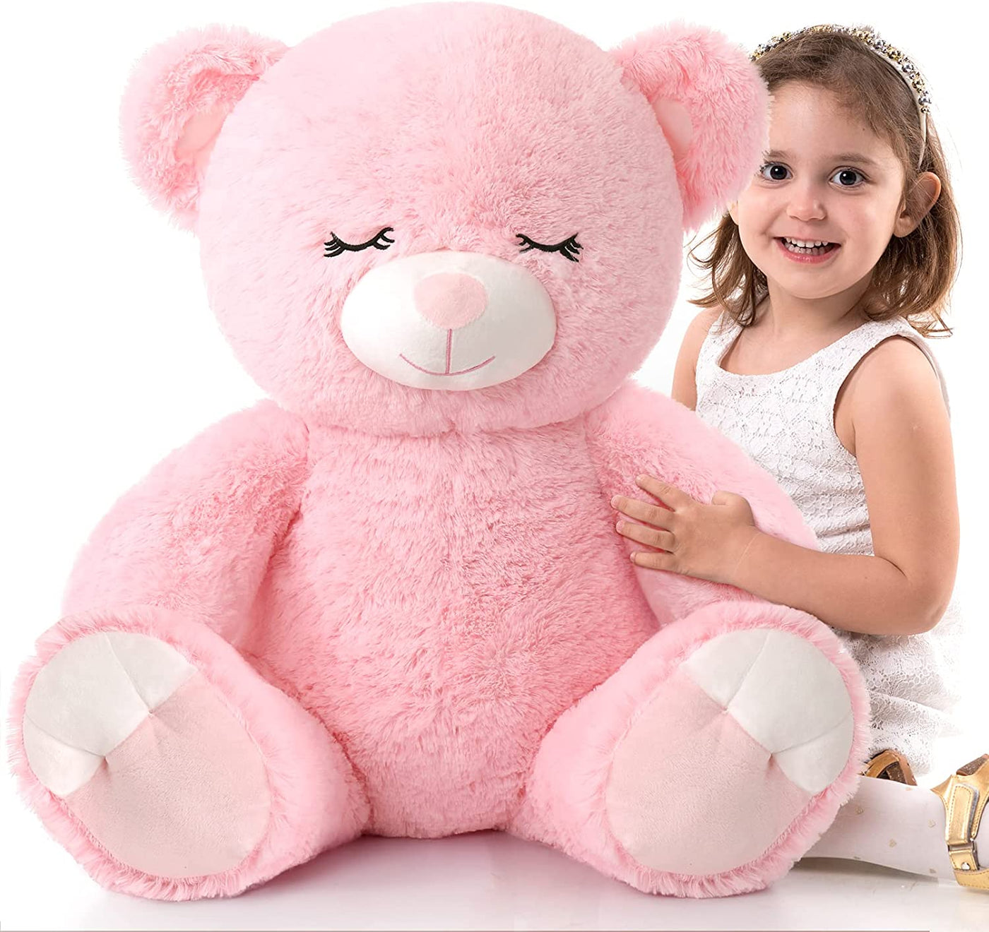 Teddy Bear Stuffed Animal Toy, Pink, 23.6 Inches - MorisMos Plush Toys