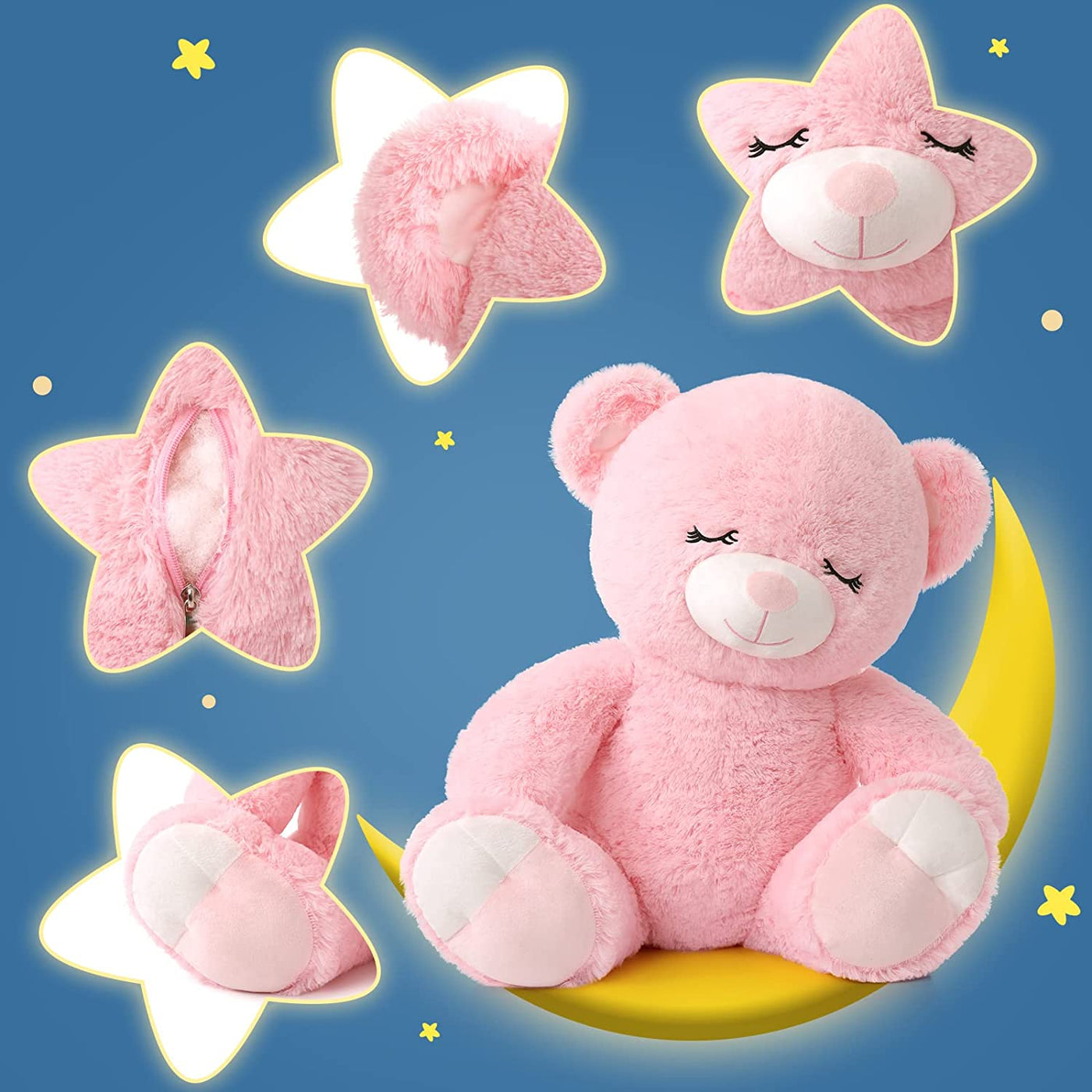 Teddy Bear Stuffed Animal, Pink/Brown, 23.6 Inches