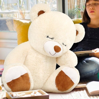 Teddy Bear Stuffed Animal Toy, Beige, 23.6 Inches - MorisMos Plush Toys