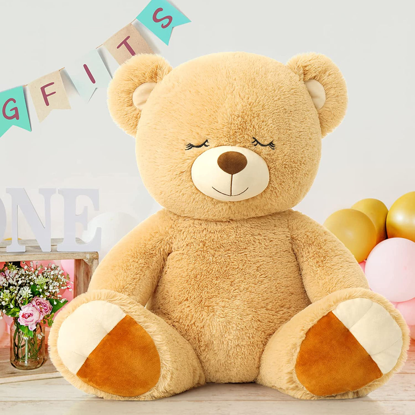 Teddy Bear Stuffed Animal Toy, Light Brown, 23.6 Inches - MorisMos Plush Toys