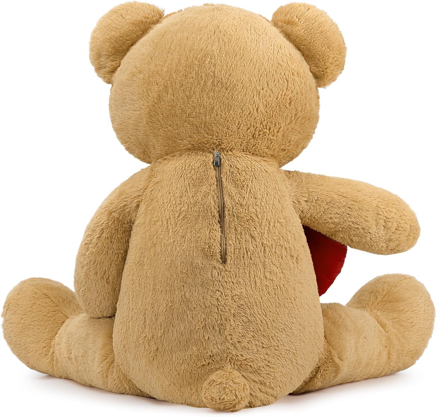 Teddybär mit rotem Herz, braun, 51 Zoll