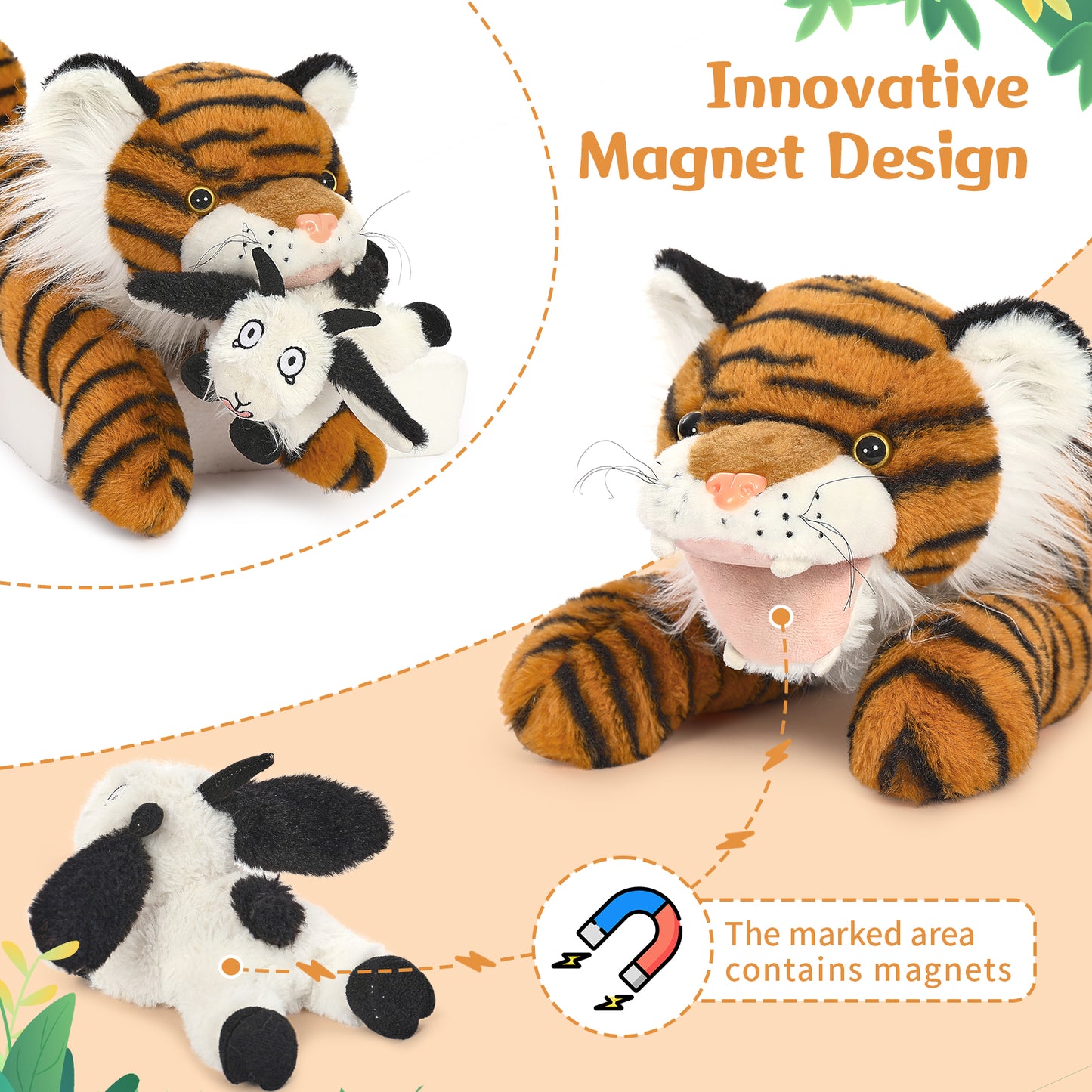 Tiger Plush Toys Jungle Stuffed Animals, 19.6 Inches - MorisMos Stuffed Animals - Free Shipping