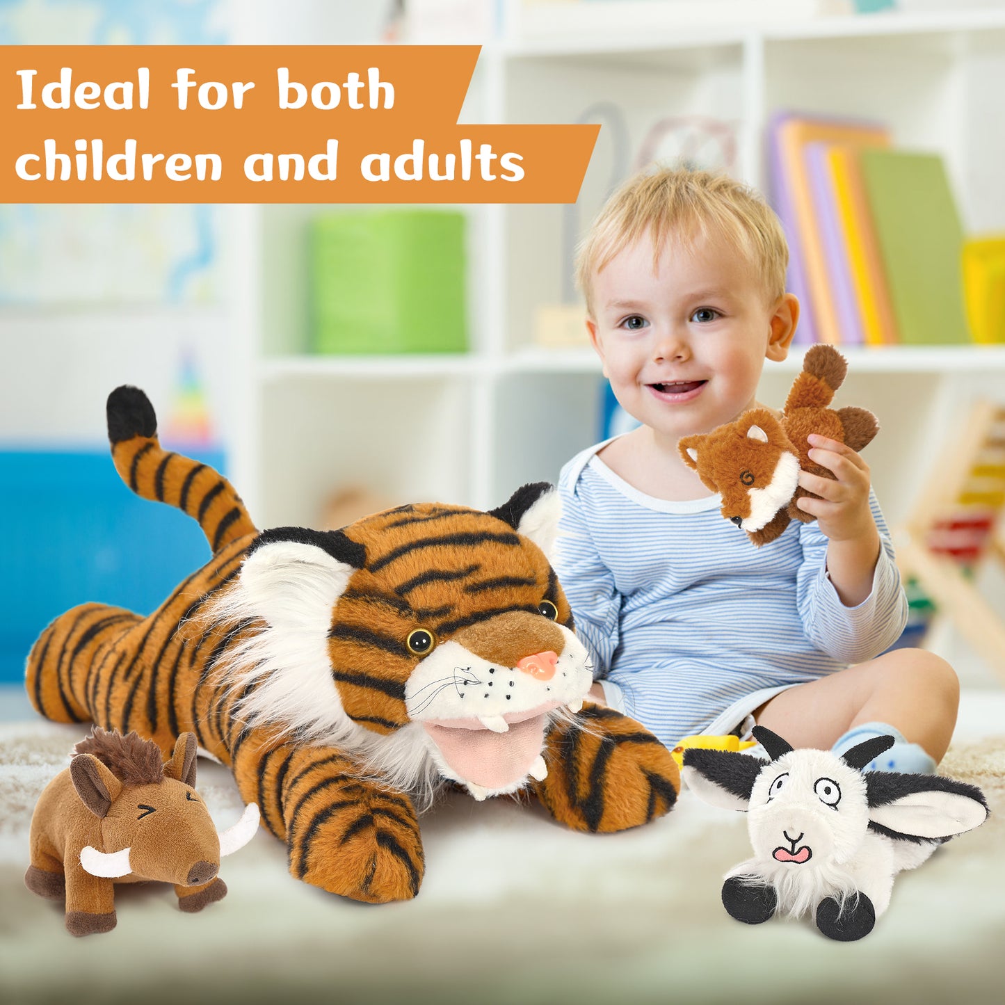 Tiger Plush Toys Jungle Stuffed Animals, 19.6 Inches - MorisMos Stuffed Animals - Free Shipping