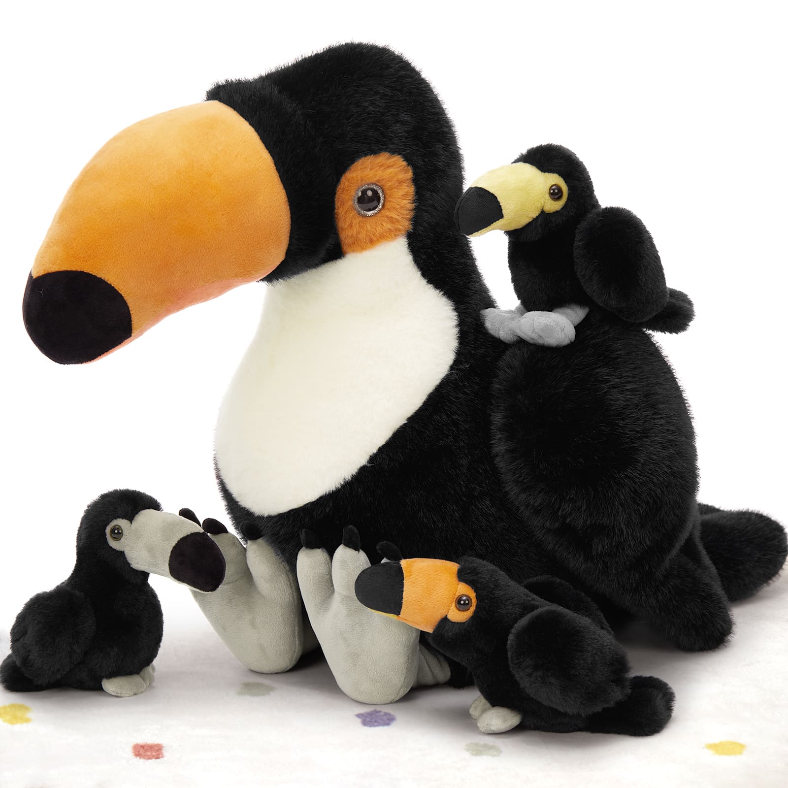 4 Pcs Toucan Stuffed Animals, Black, 23.6 Inches