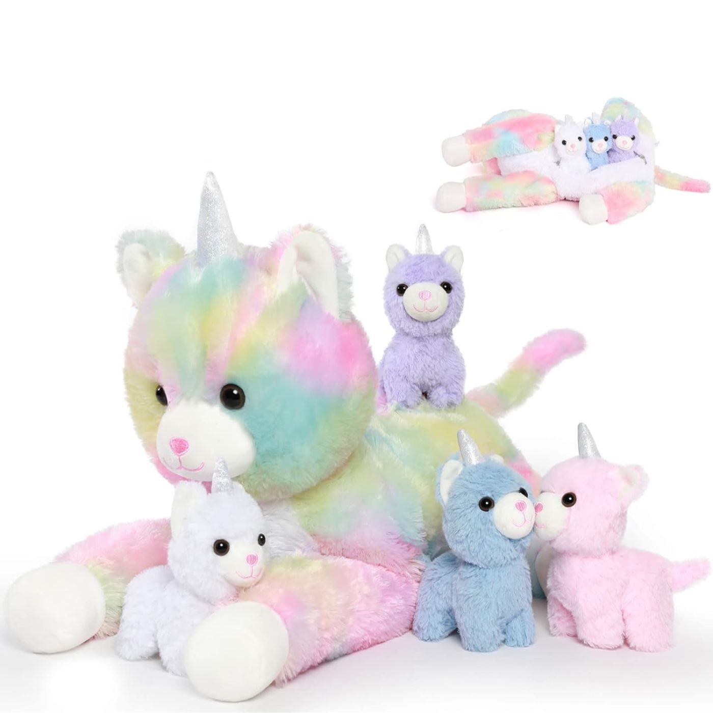 Unicorn Cat Plush Toy Set, 22 Inches