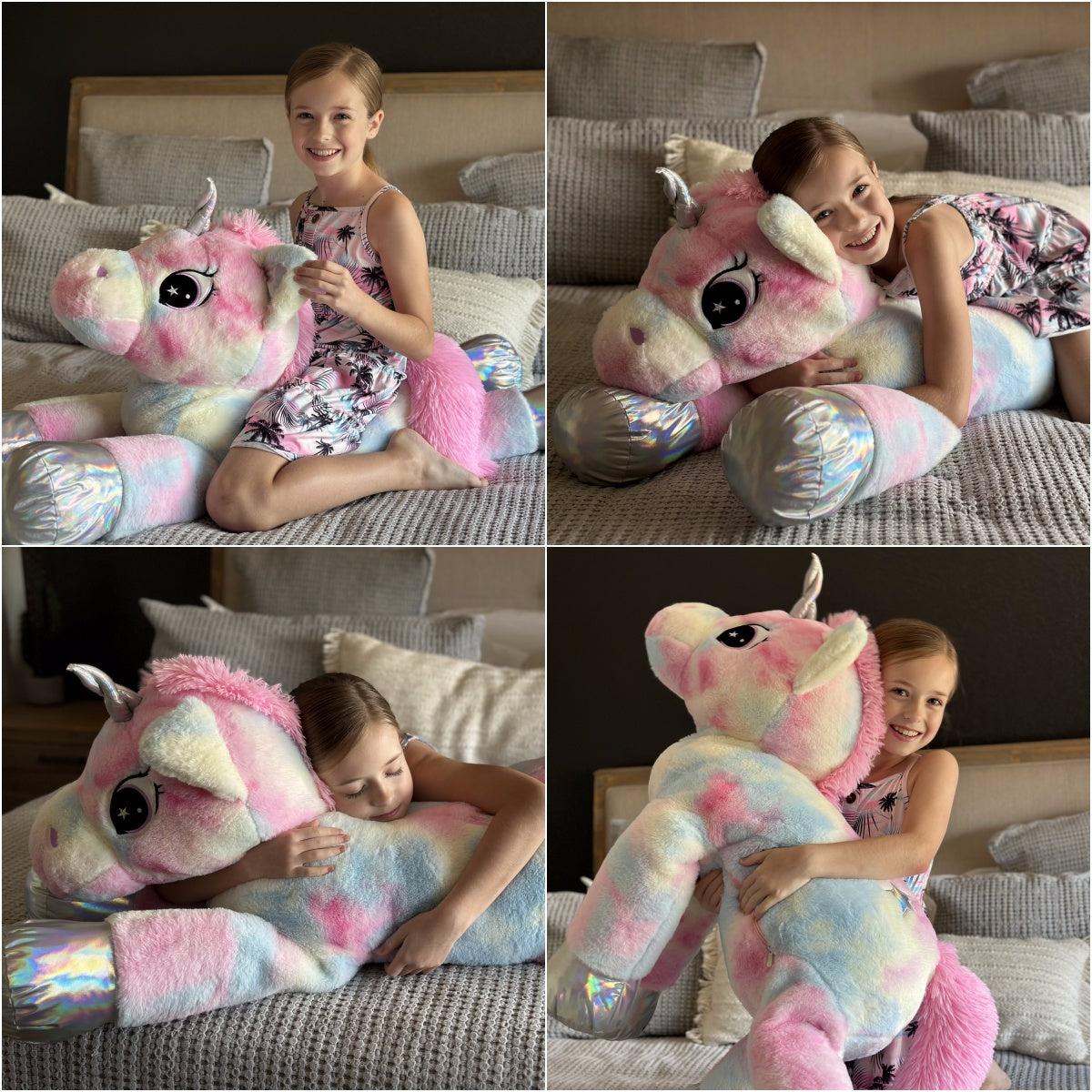 Big Colorful Unicorn Plush Toy, 43 Inches