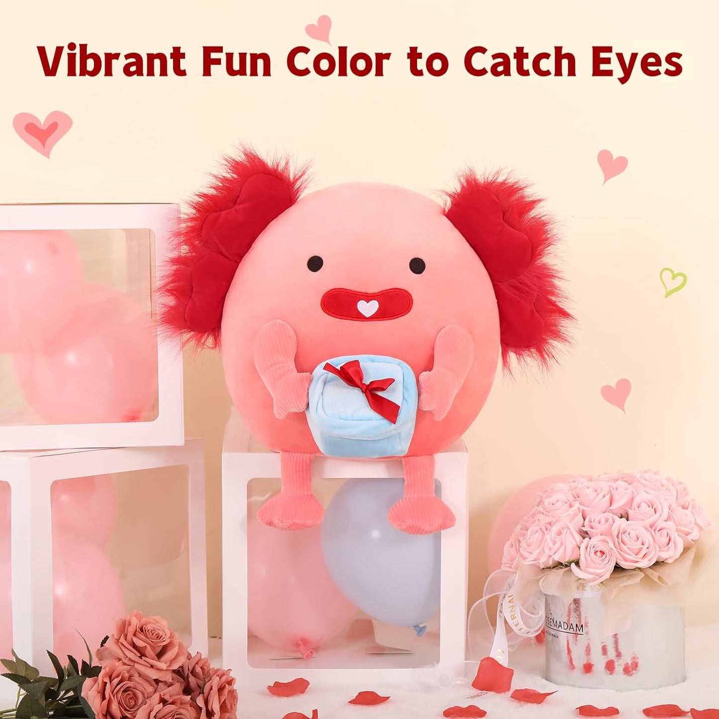 Valentine's Axolotl Plush Toy, 14 Inches - MorisMos Stuffed Animals