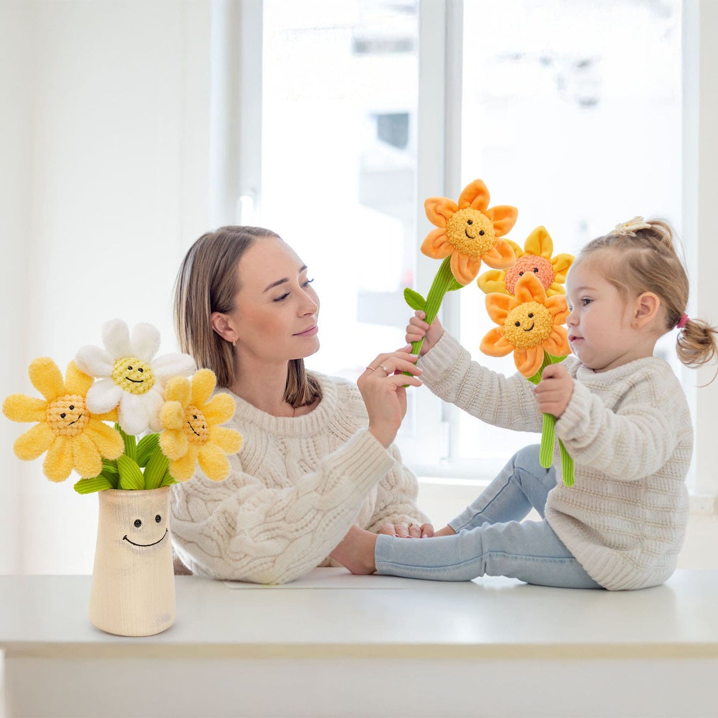 Daisy Flower Plush Toys Emotional Support Flowers, 13.8 Inches