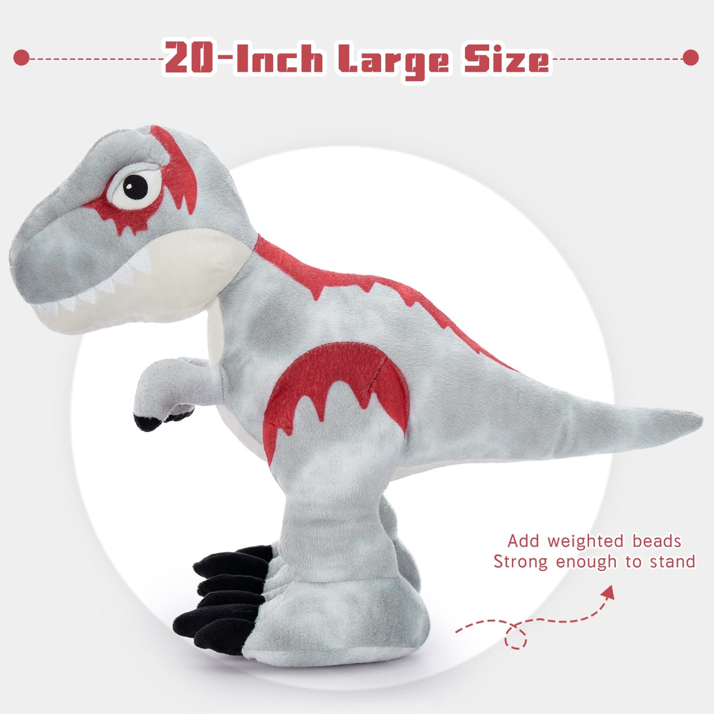 Velociraptor Plush Toys Dino Stuffed Animals, 20 Inches