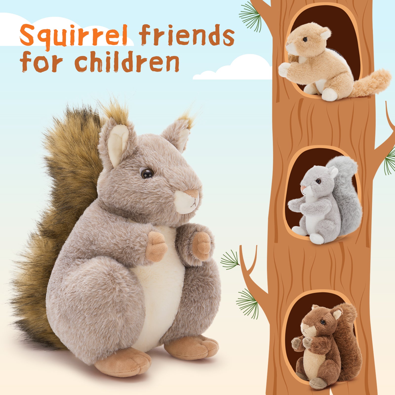 Squirrel Stuffed Animals Squirrel Plush Toys, 13.8 Inches