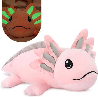 This axolotl plushie isn't the common stuffed animal. What makes it unique is its weight, which has therapeutic benefits. It's a great helper when dealing with anxiety, keeping emotions in check, and even kicking off stress! The secret of its weight? It's all in the stuffing it's filled with. This axolotl plush toy comes filled with tiny weighted beads in its tummy and four limbs. But don't worry, these beads are totally safe for use.