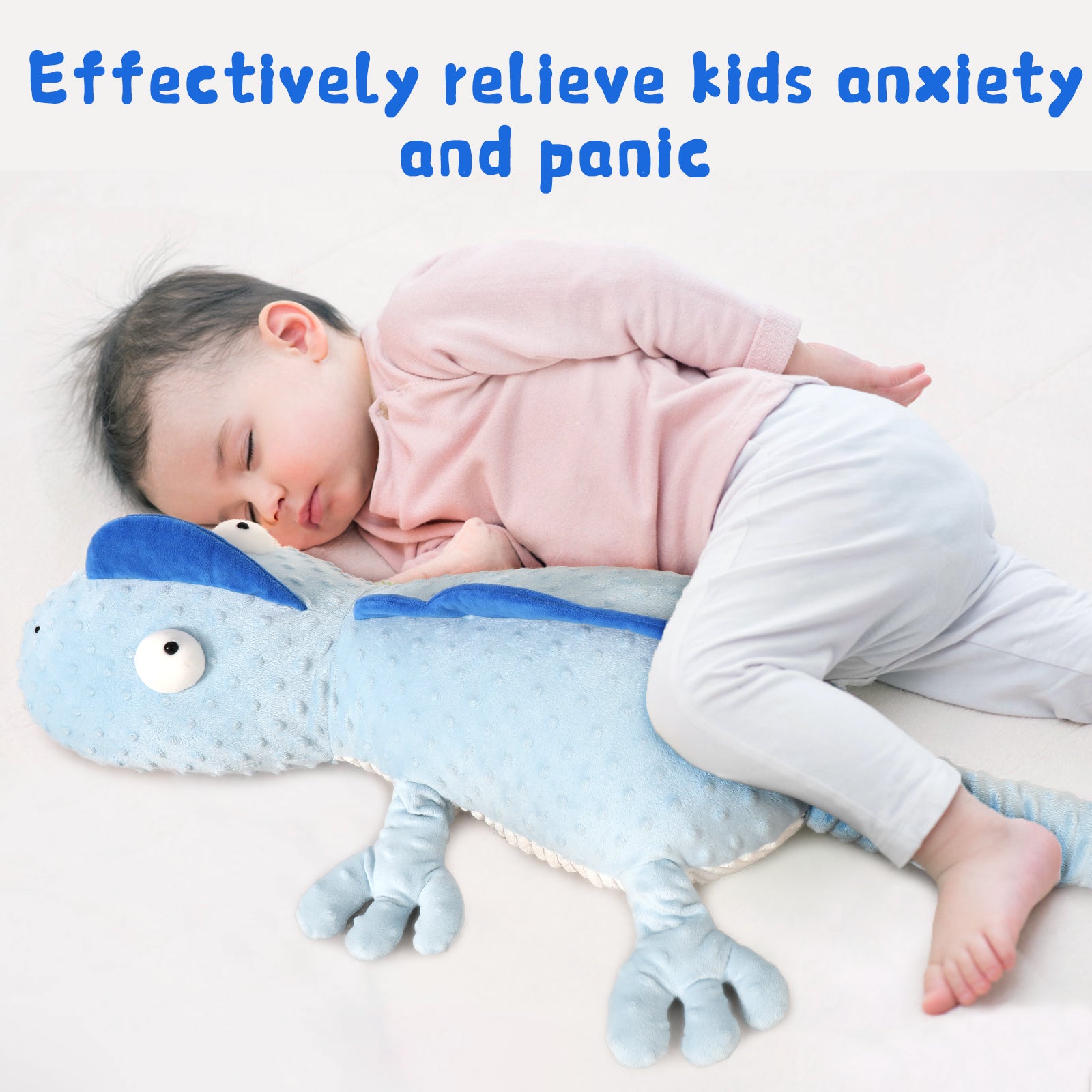 Lizard Weighted Plush Toy, Light Blue, 35.5 Inches