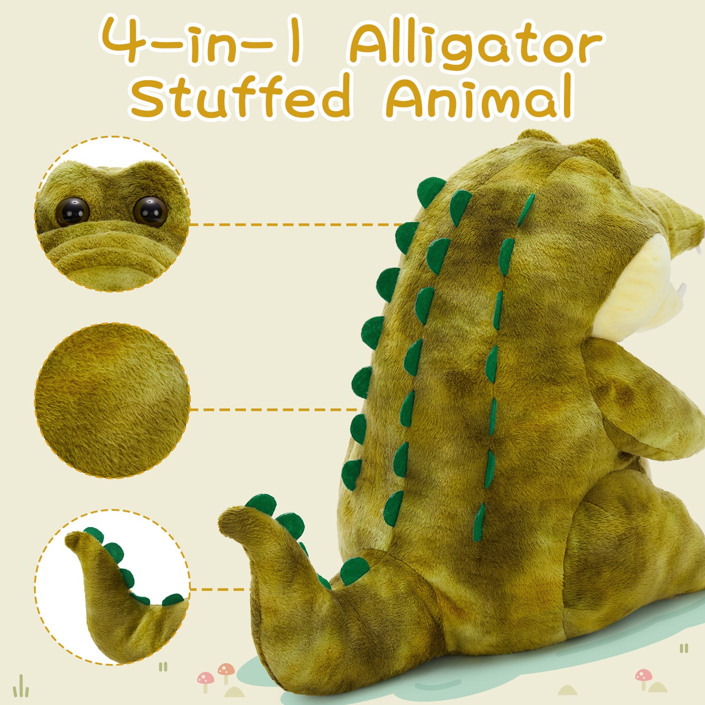 Crocodile Plush Toys Alligator Stuffed Animals, 13.7 Inches