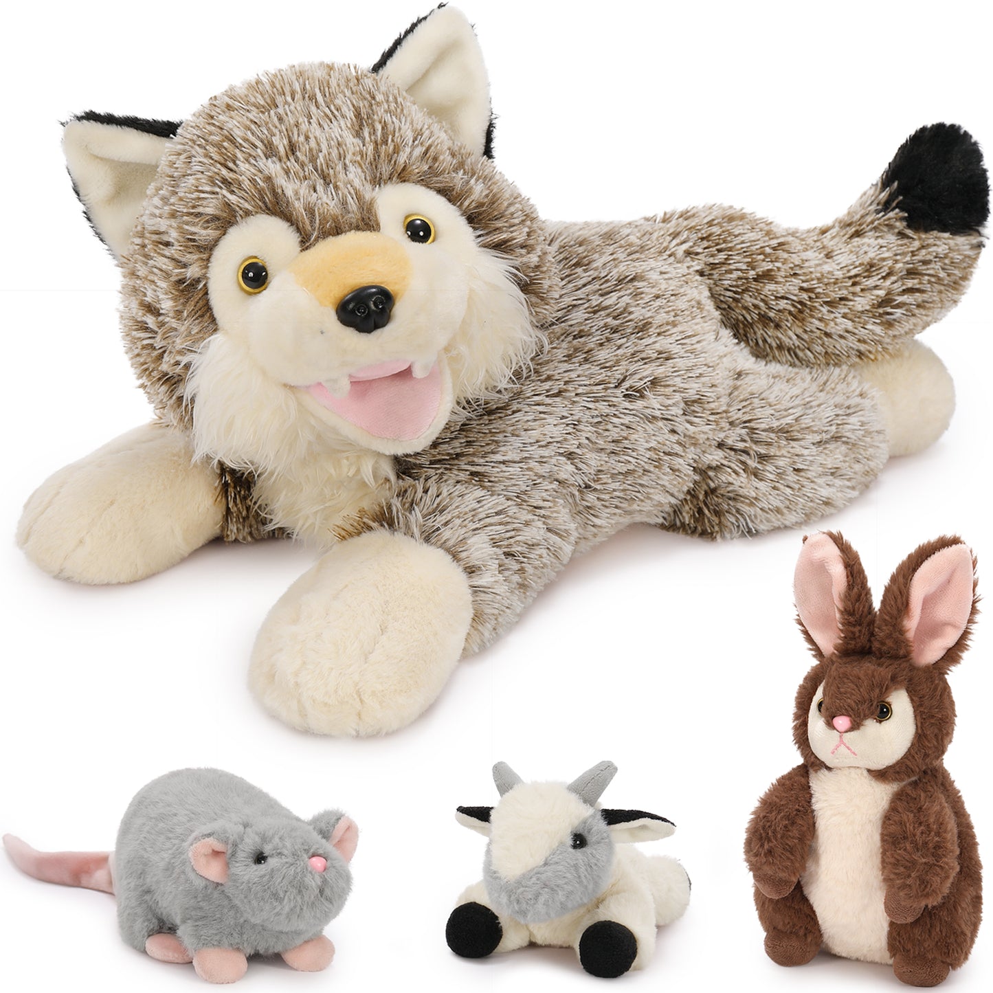 Wolf Stuffed Animals Jungle Plush Toy Set, 19 Inches - MorisMos Stuffed Animals - Free Shipping