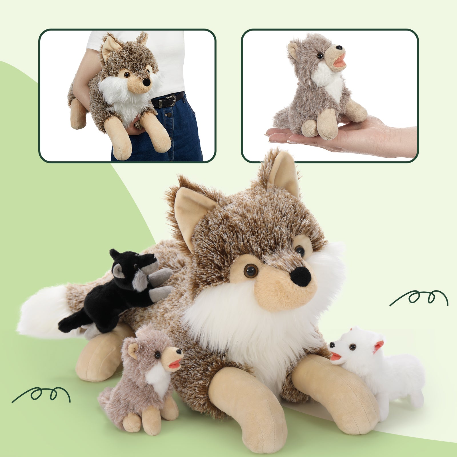 Wolf Stuffed Animals Jungle Stuffed Animals, 19.7 Inches