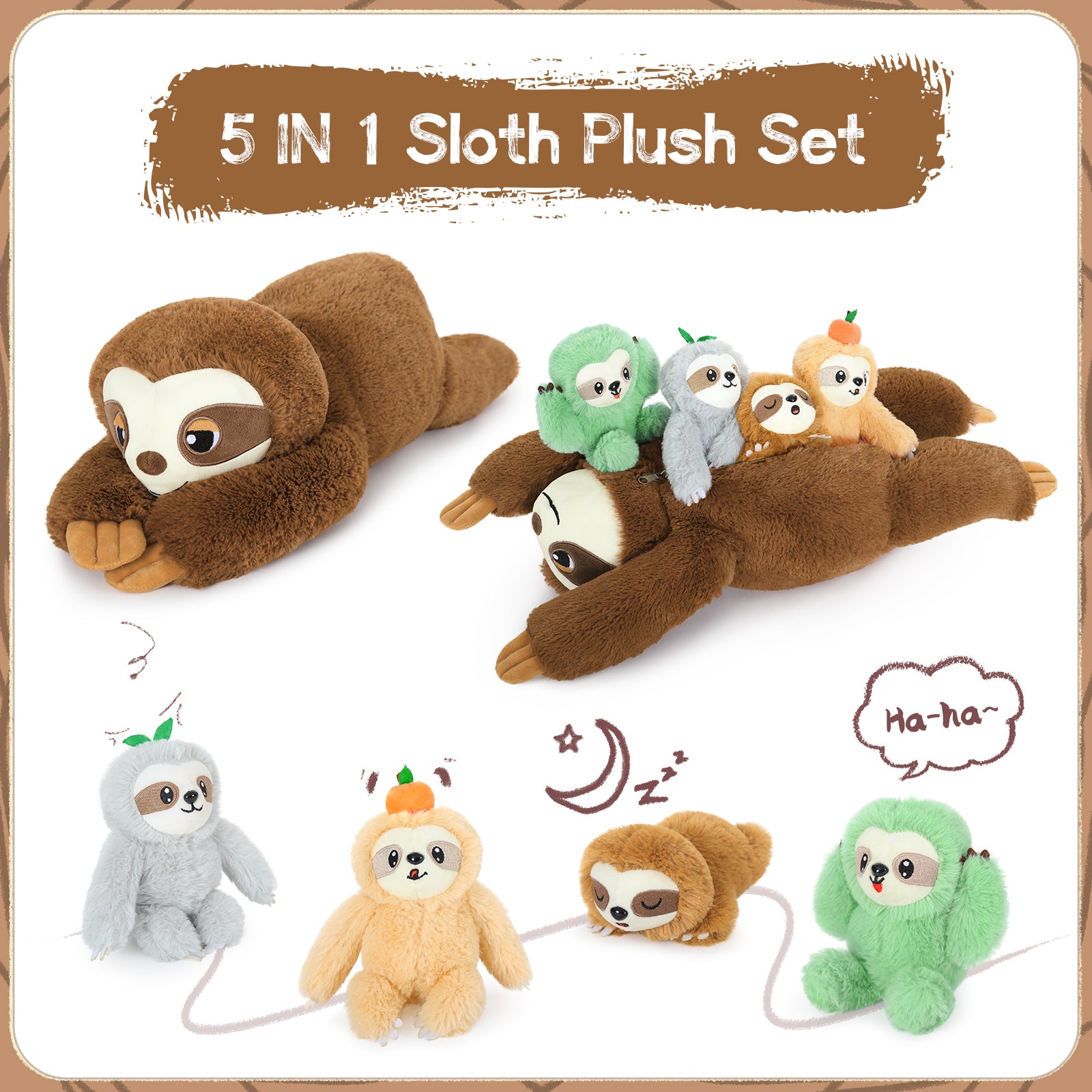 Sloth Plush Toys Sloth Stuffed Animals, 23.6 Inches