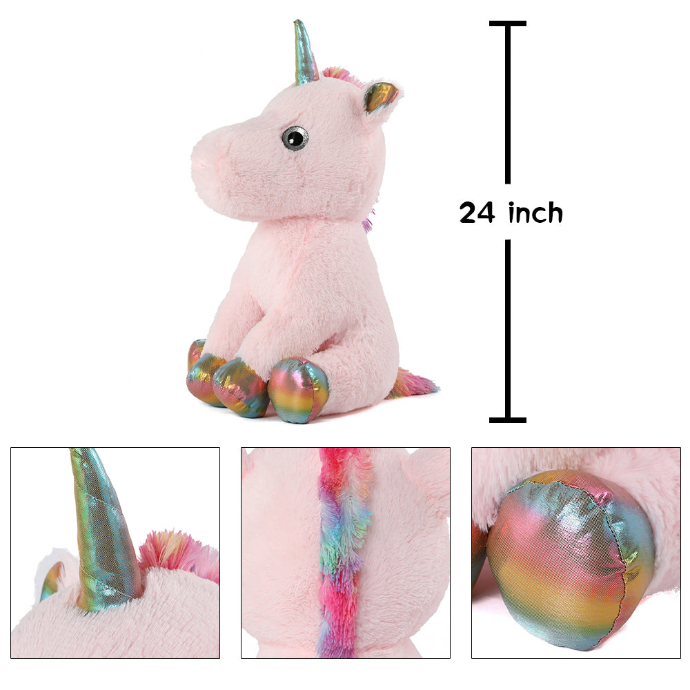Tezituor Pink Unicorn Plush Toy 24'' - Friend Teddy