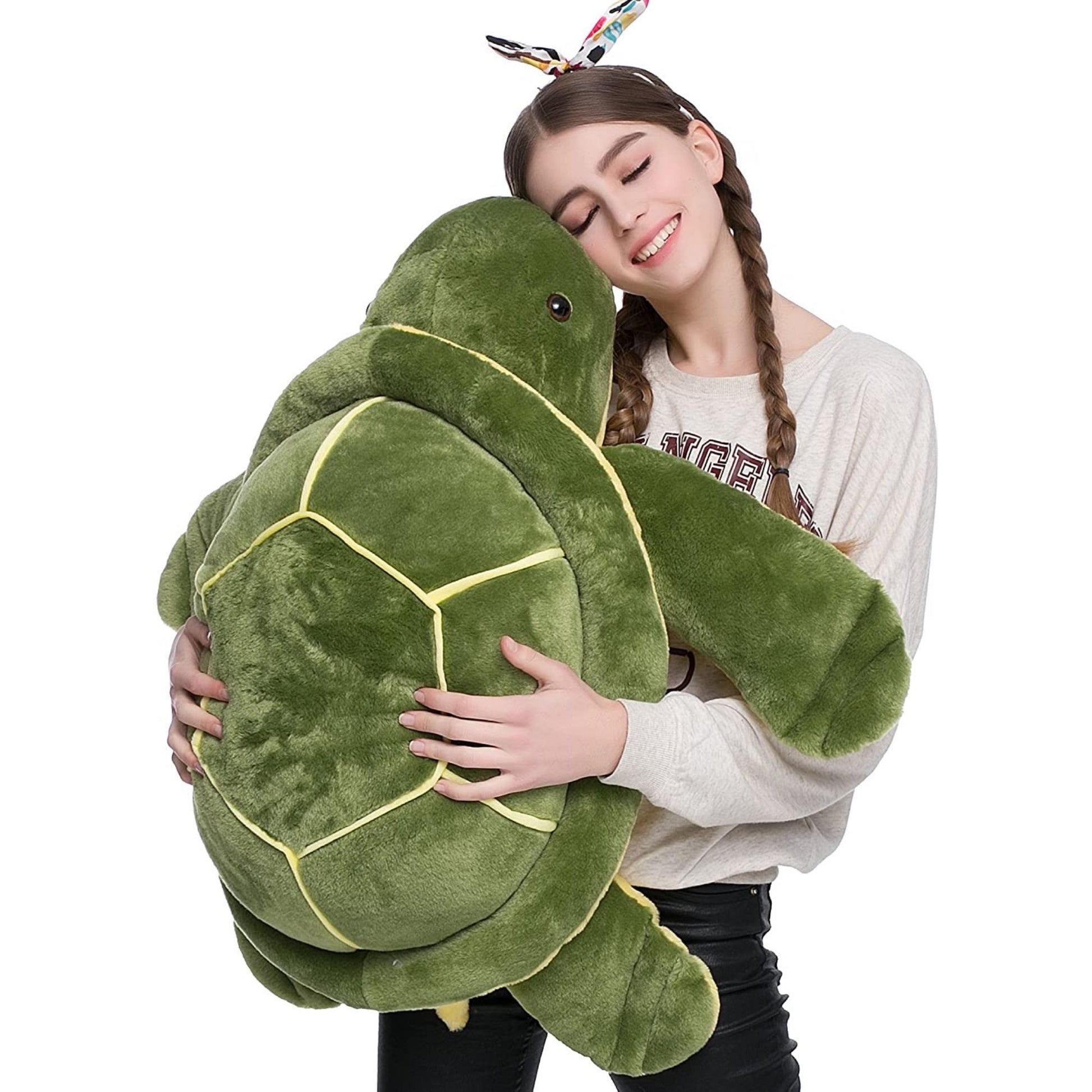 Jouet en peluche tortue de mer géante, vert, 25"/33''