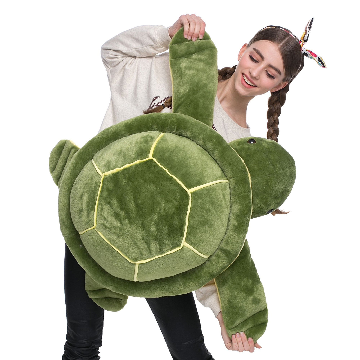 Giant Sea Turtle Stuffed Animal Toy, Green, 25"/33''