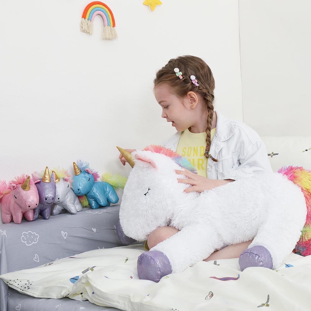 Tezituor Unicorn Toys Mommy Unicorn with 4 Babies 24'' - Friend Teddy