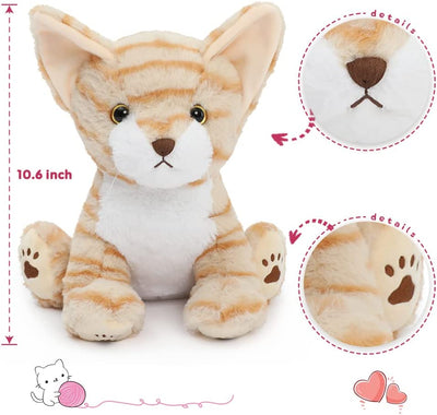 3 Cats Stuffed Animal Toy Set, 10.6 Inches