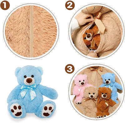 Giant Teddy Bear with Baby Bears, Brown