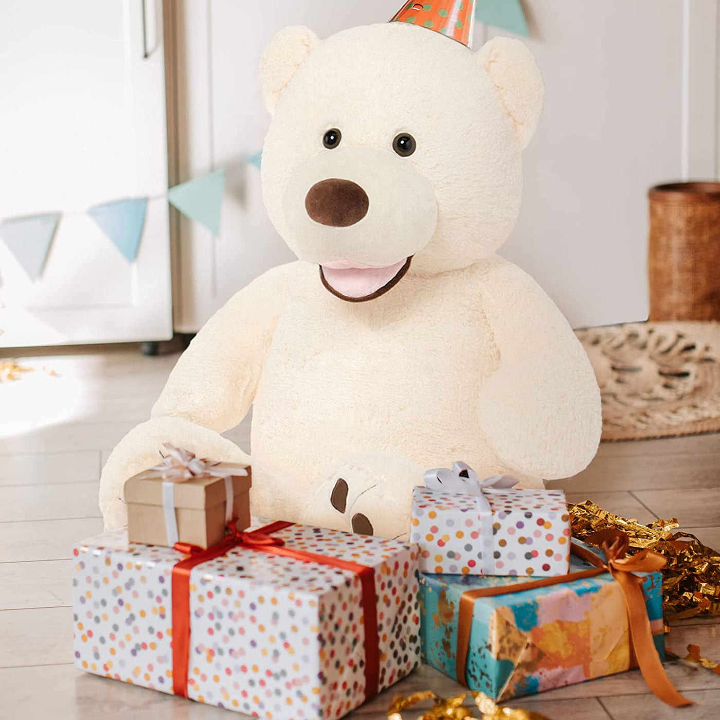 Giant Teddy Bear Stuffed Animal Toy, Multicolor, 51 Inches