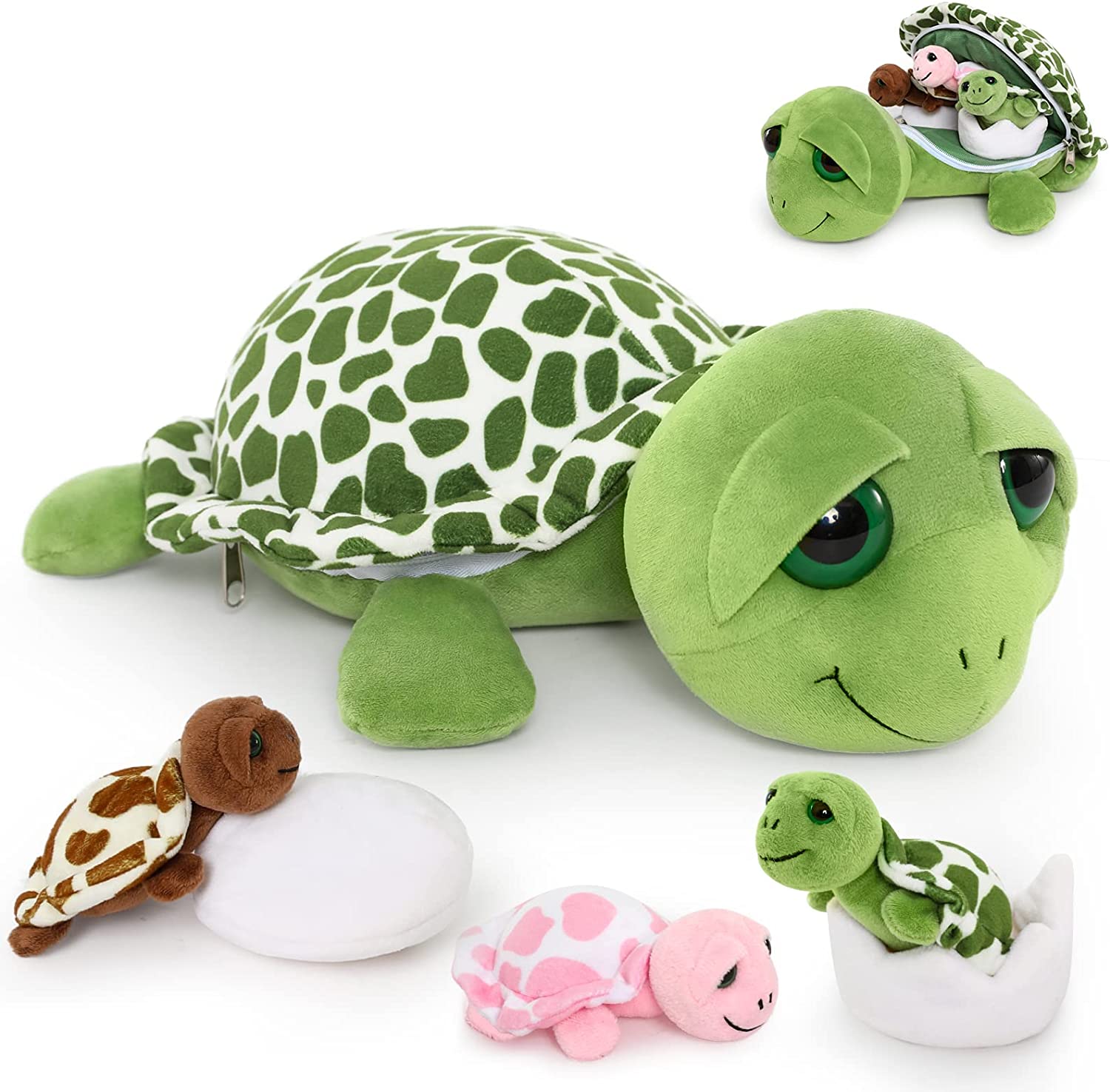 Ensemble de jouets en peluche tortue de mer, 14''