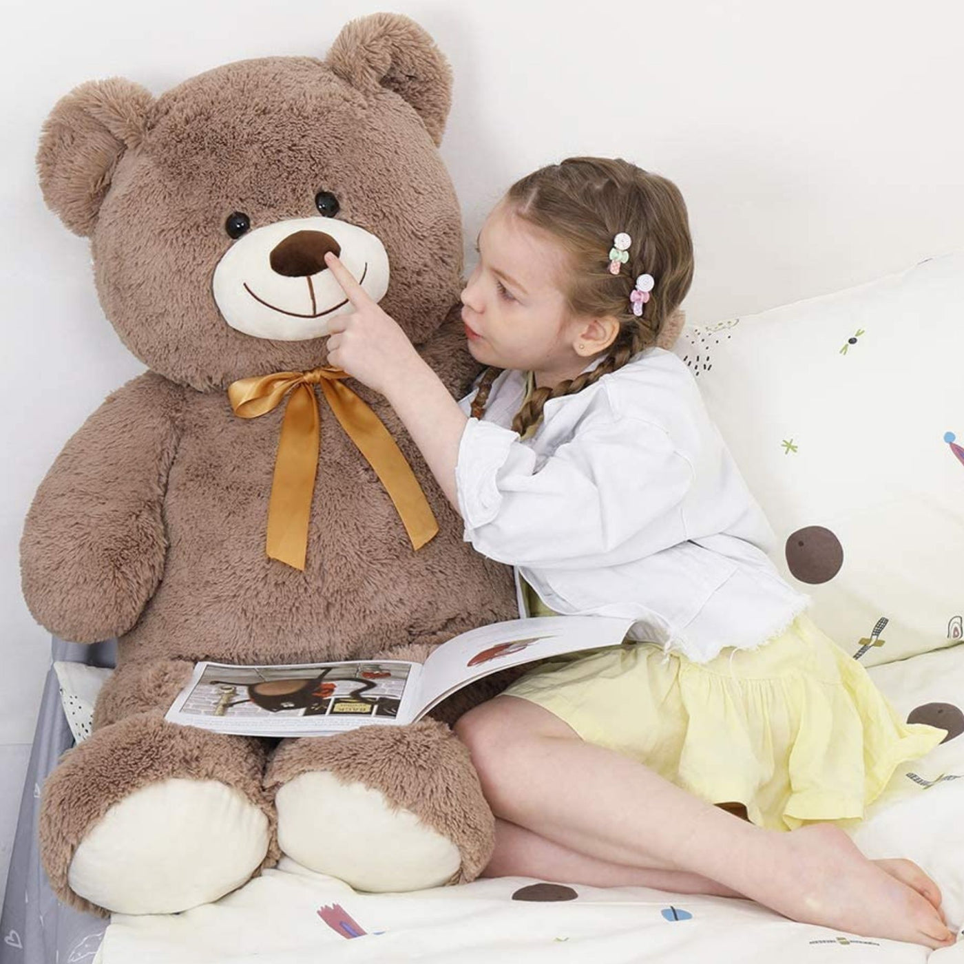 Giant Teddy Bear Stuffed Animal Toy, Brown, 40 Inches