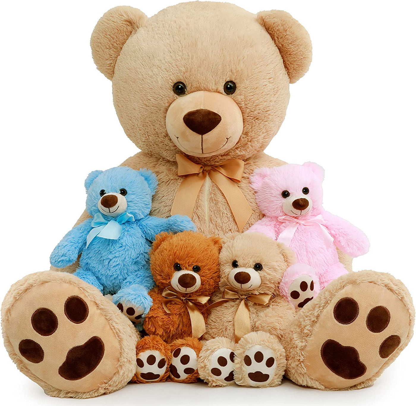Riesiger Teddybär mit Babybären, braun