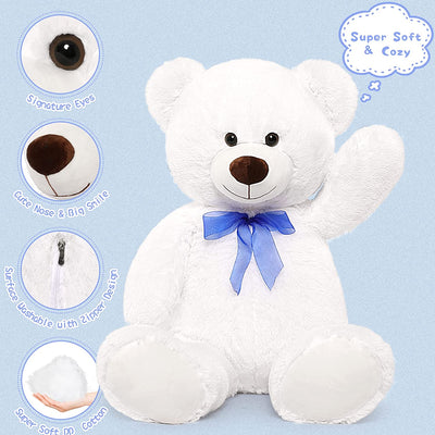 Giant Teddy Bear Plush Toy, 35.4 Inches