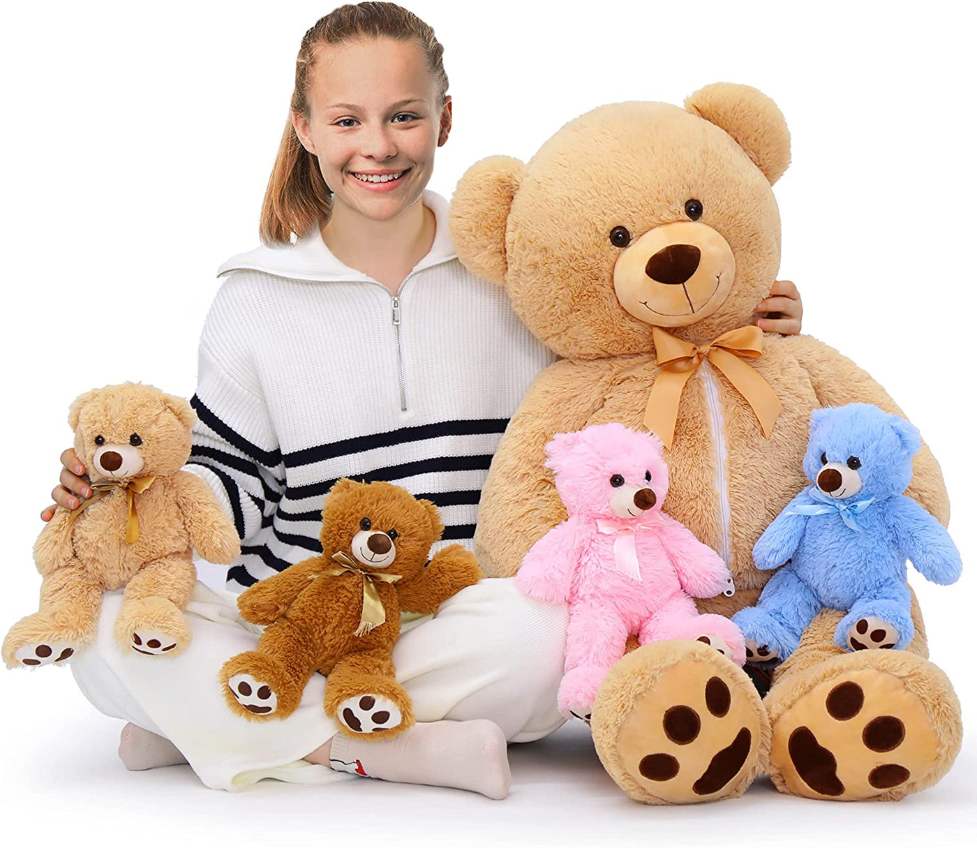 Giant Teddy Bear with Baby Bears, Brown