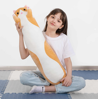 MorisMos Riesenkatze Stofftier Langes Kissen Plüschtier 35,4''