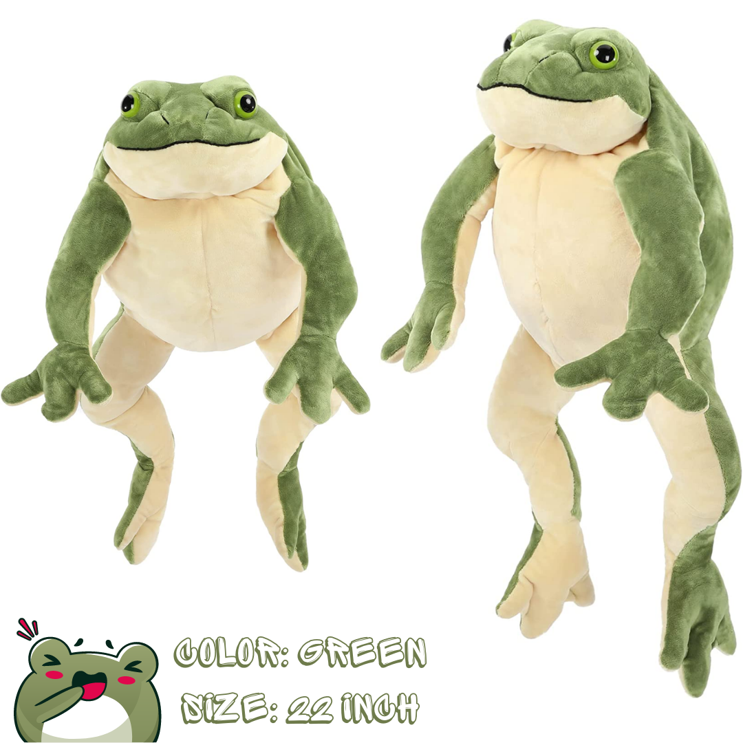 Jouet en peluche grenouille géante, 22 pouces, vert