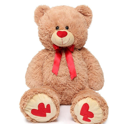 MaoGoLan Red Heart Teddy Bear With A Red Nose 35'' - Friend Teddy