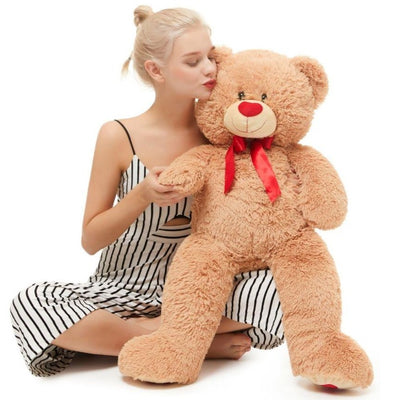 MaoGoLan Red Heart Teddy Bear With A Red Nose 35'' - Friend Teddy