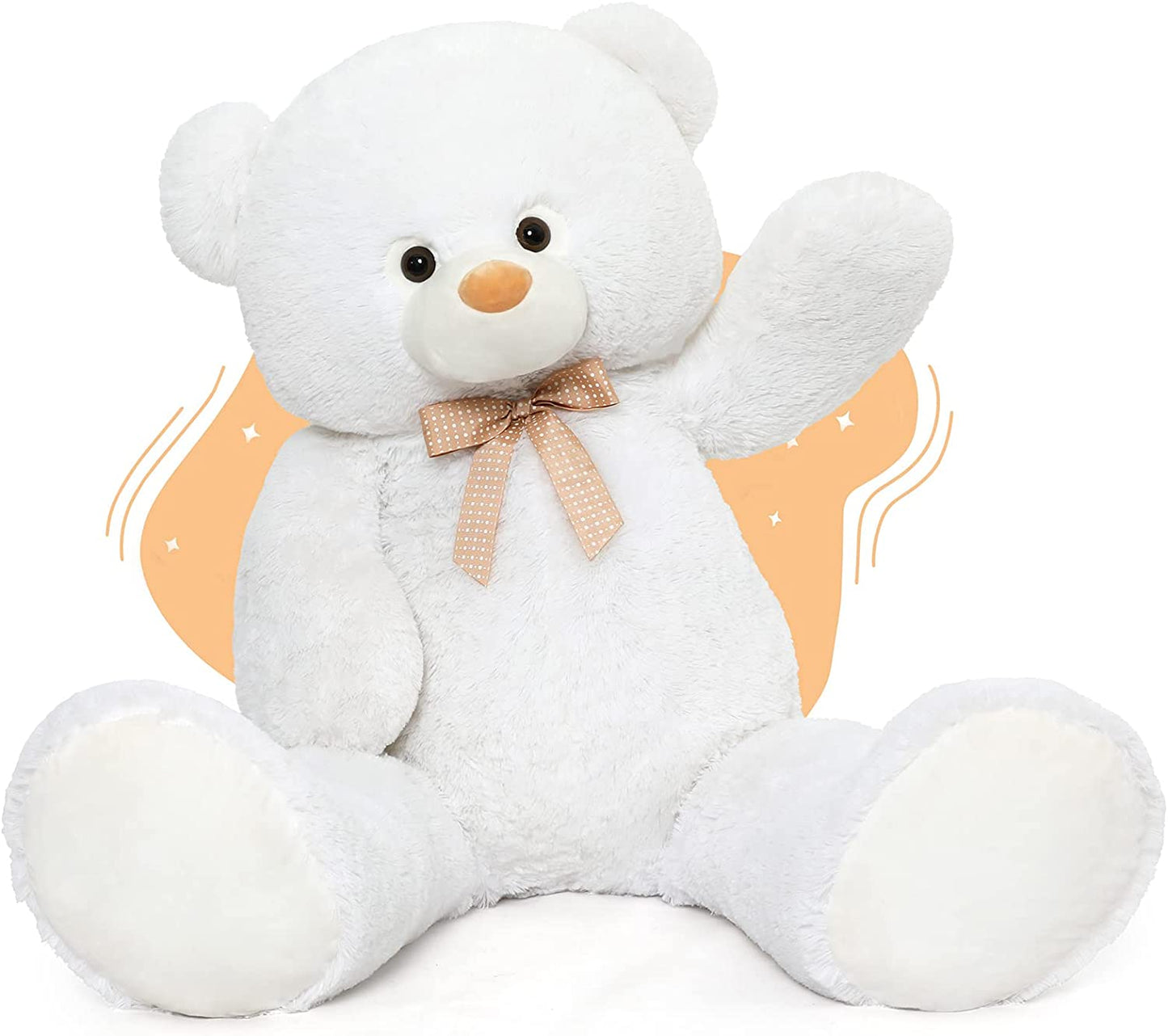 Ours en peluche géant, crème, 47 pouces