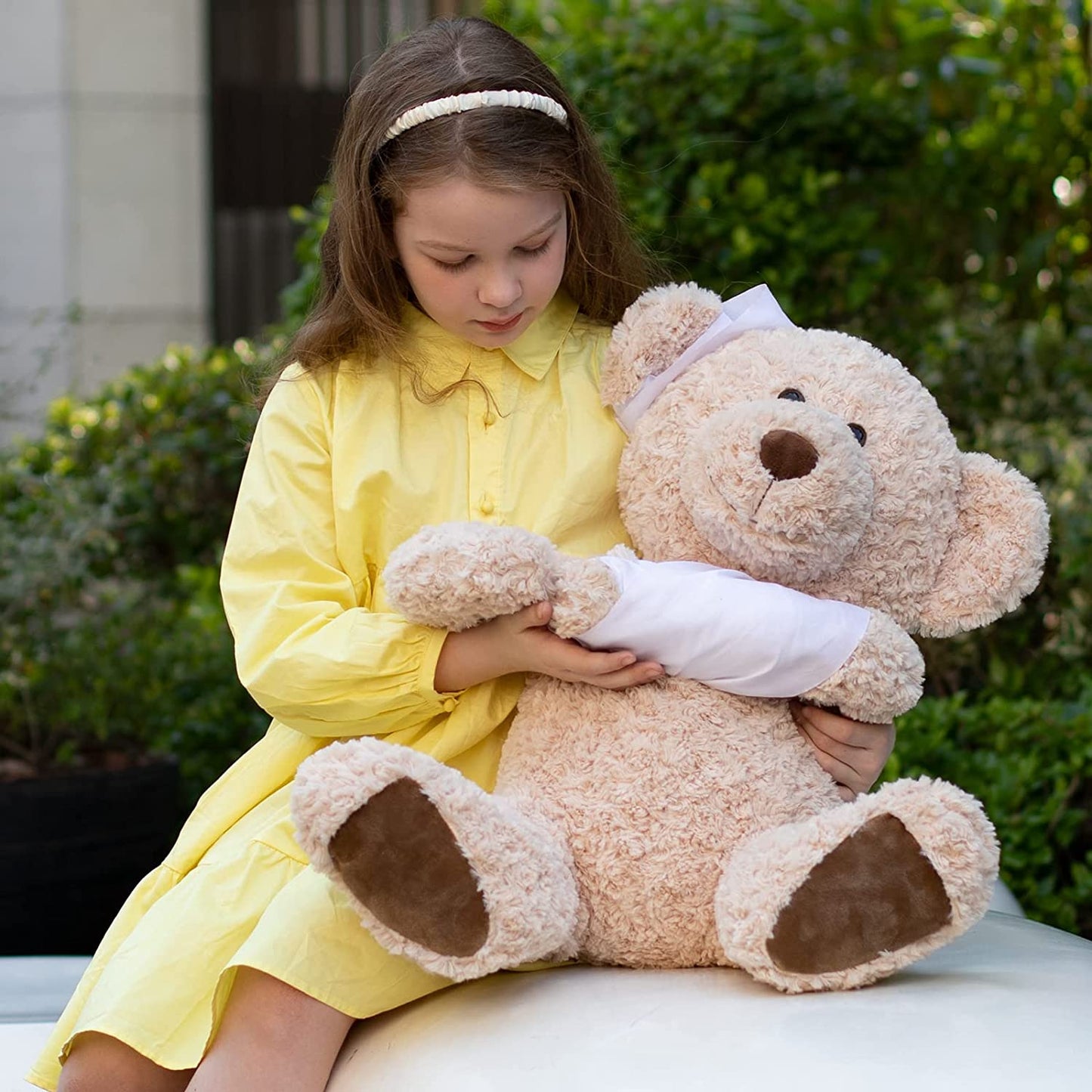 Get Well Soon Gift for Kids and Adults - Recovery Bear Gifts for Kids and Adults - Teddy Broken Arm Broken Ear - Get Well Stuffed Animal Teddy Bear 26 Inches - Recovery Bear Stuffed Animals